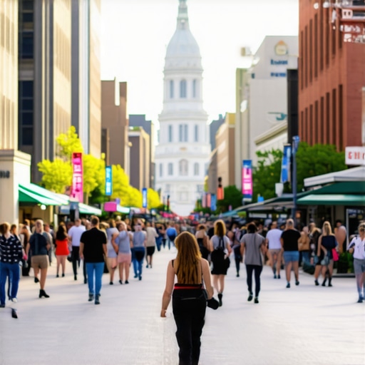 Busy Saint Paul downtown area with local shops and community activities.