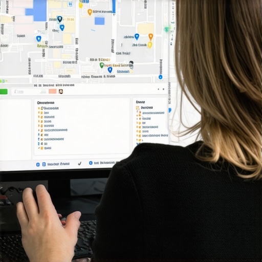 Business owner using citation and review management tools for local SEO