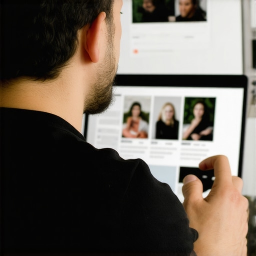 Business owner updating Google My Business profile with photos