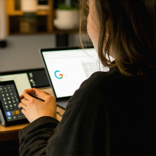 Business owner updating Google My Business profile with local Saint Paul details