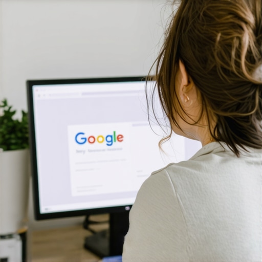 Business owner editing Google My Business listing on a computer