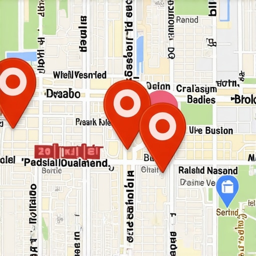 Map showing local businesses in Saint Paul with Google Maps pins