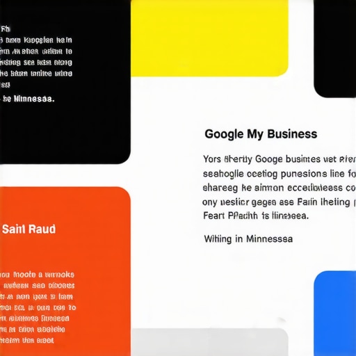 Infographic illustrating the key steps to optimize your Google My Business profile for better local search visibility in Saint Paul.