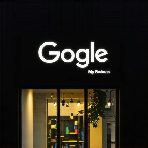 A modern storefront with Google My Business branding illustrating advanced profile optimization for local SEO